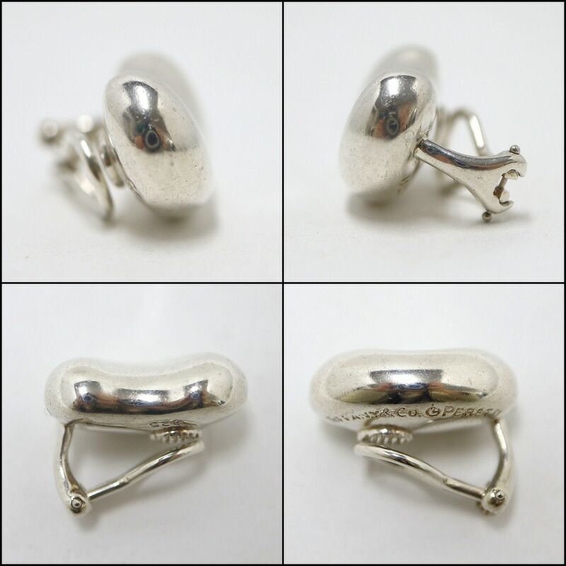 Tiffany & Co. Bean Clip Earrings Silver :silver