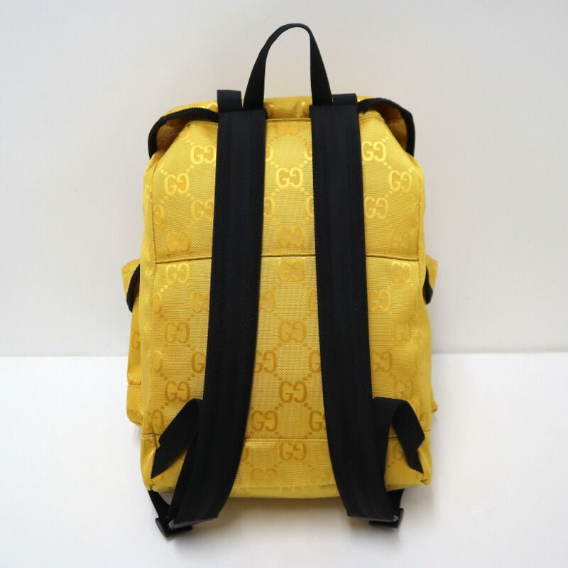 Gucci Off the Grid Backpack Yellow Black Nylon Leather Yellow