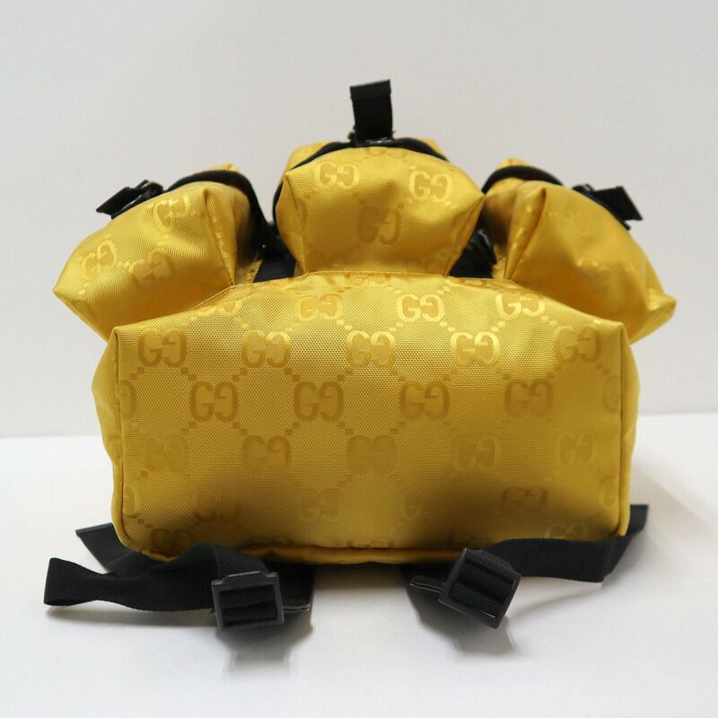Gucci Off the Grid Backpack Yellow Black Nylon Leather Yellow