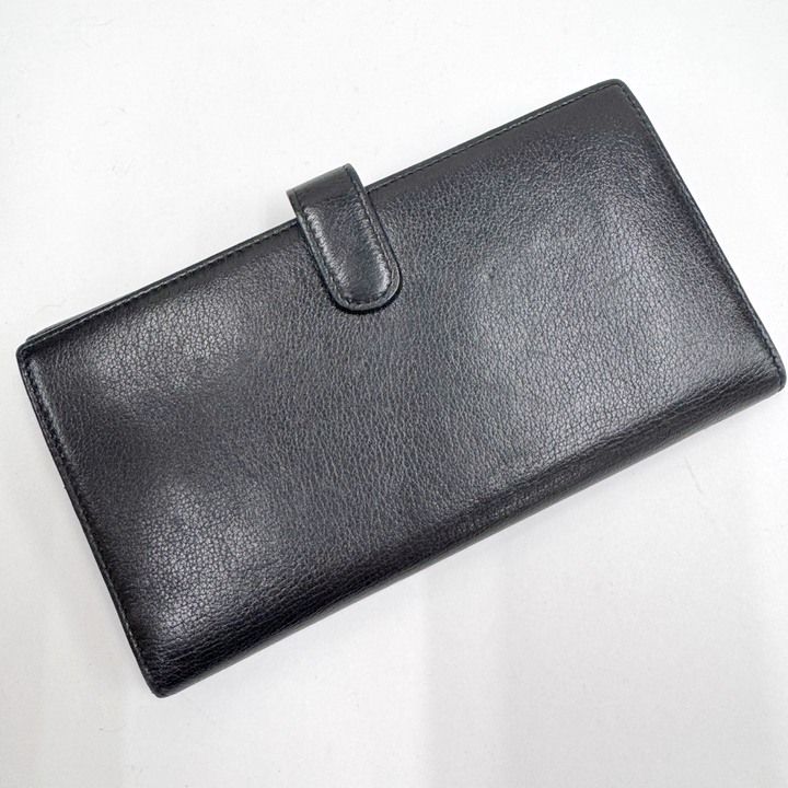 Chanel Butterfly Camellia Wallet Leather Black Silver