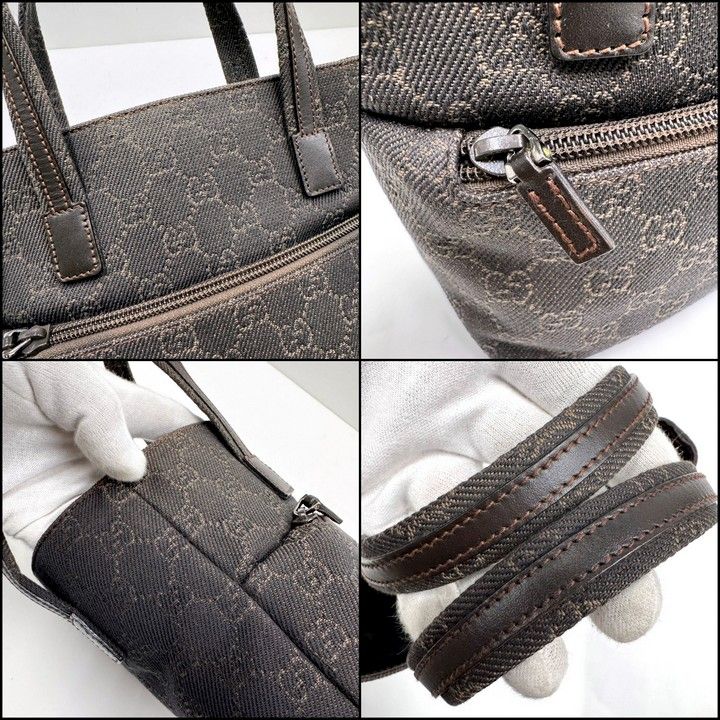 Gucci Mini Tote GG Canvas Leather Brown