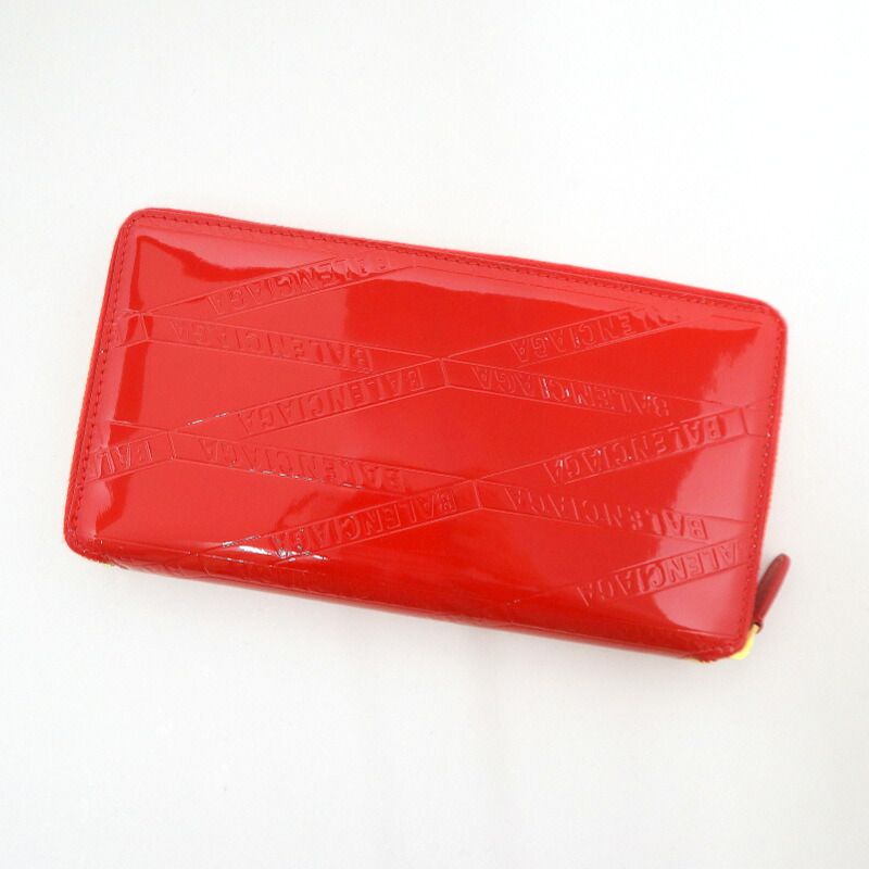 Balenciaga Wallet Patent Leather Red Gold :red