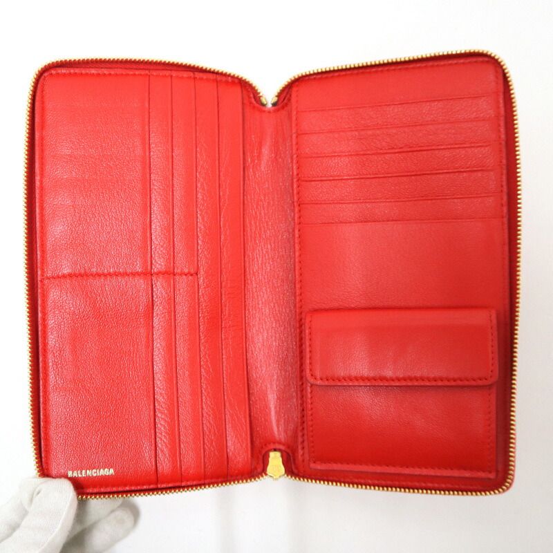Balenciaga Wallet Patent Leather Red Gold :red