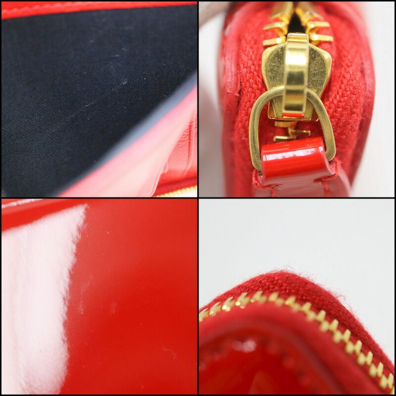 Balenciaga Wallet Patent Leather Red Gold :red