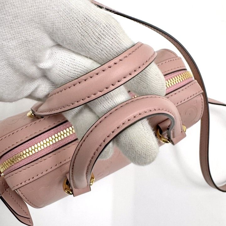 Gucci GG Super Mini Handbag Pink Gold Leather