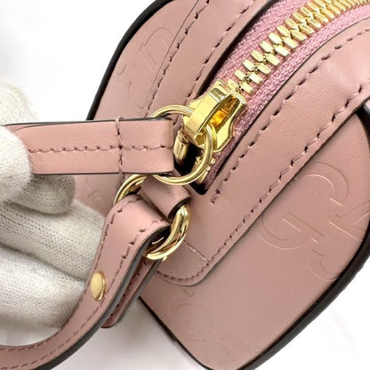 Gucci GG Super Mini Handbag Pink Gold Leather