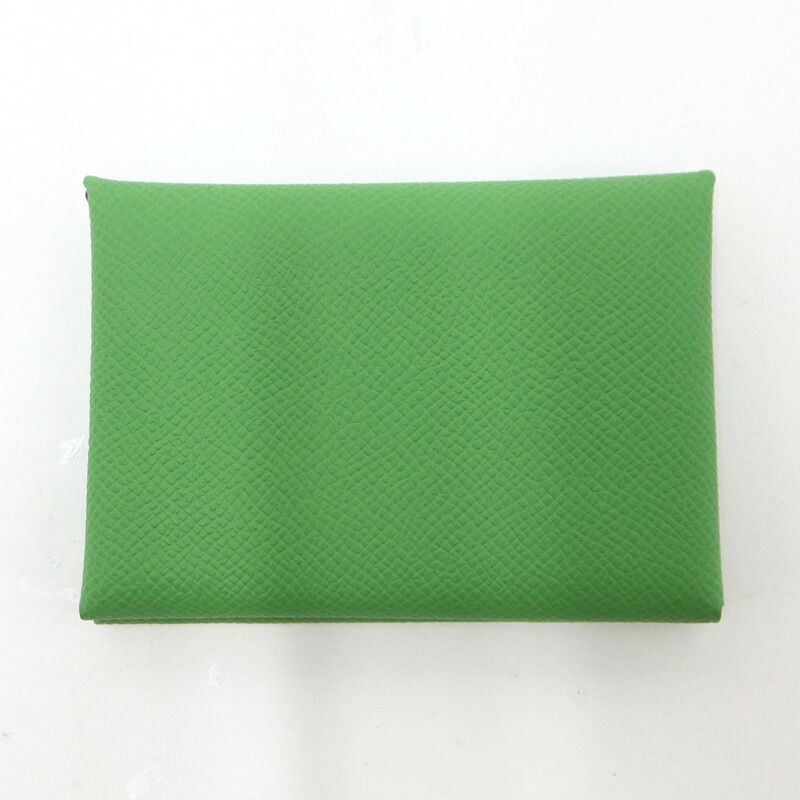Hermes Calvi Duo Coin Case Epsom Yucca :vere Yucca