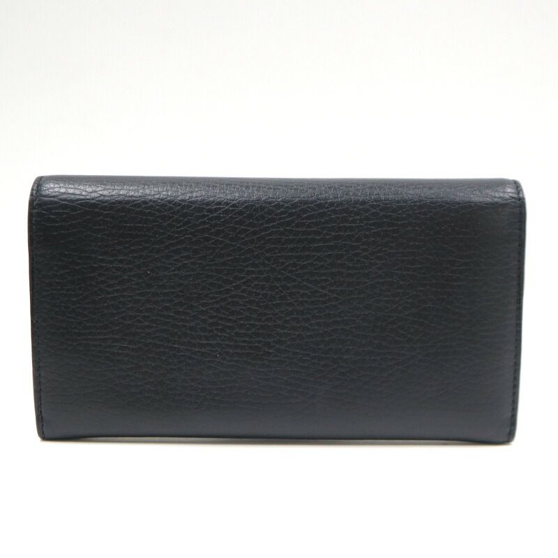 Gucci Bifold Wallet Interlocking Leather Black Gold