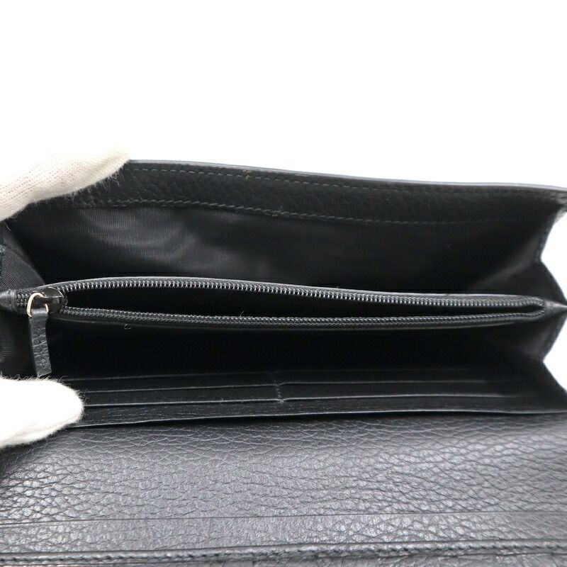 Gucci Bifold Wallet Interlocking Leather Black Gold