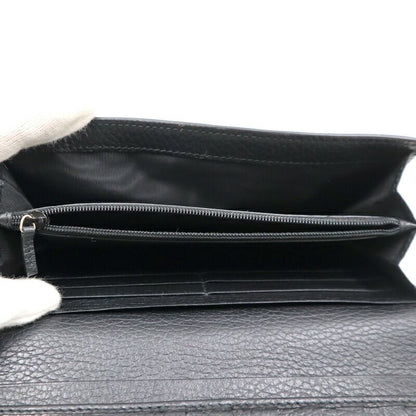 Gucci Bifold Wallet Interlocking Leather Black Gold