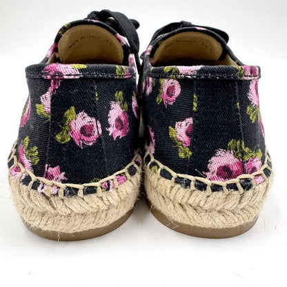 Prada Gabardine Espadrille Sneakers Black Pink Canvas 36.5