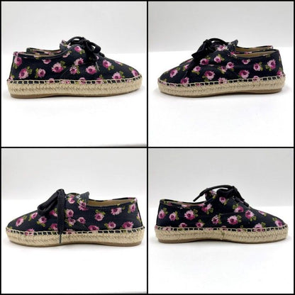 Prada Gabardine Espadrille Sneakers Black Pink Canvas 36.5