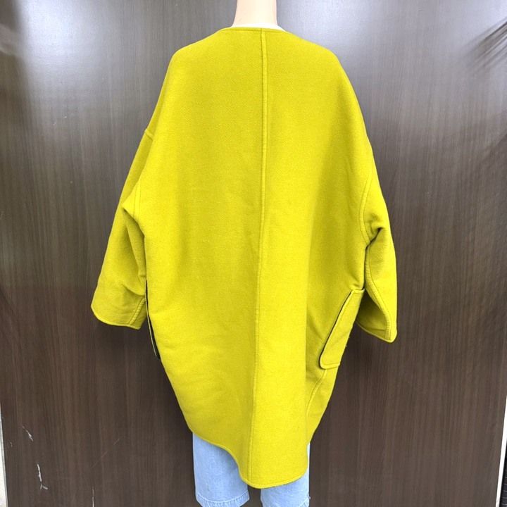 Hermes Reversible Coat Black Light Green 80% Wool 20% Cashmere 42 X Light