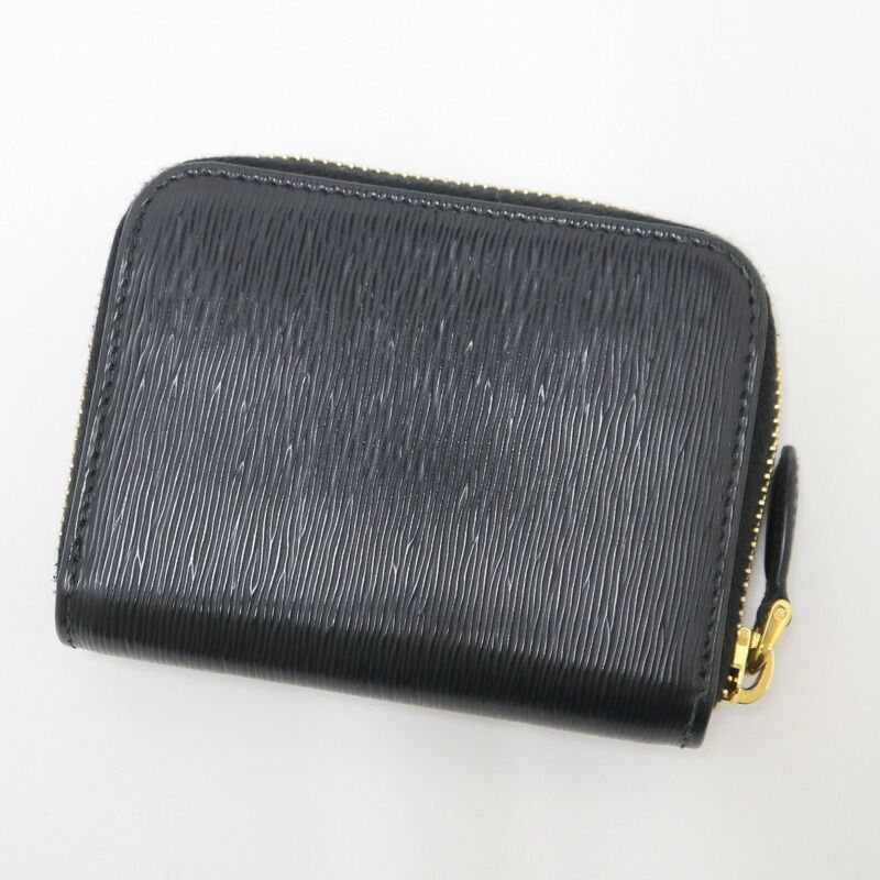Prada Coin Case Leather Black Gold