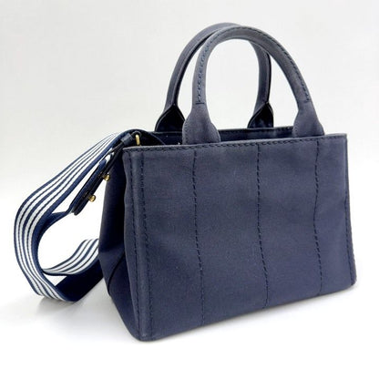 Prada Canapa Tote 2-Way Canvas Navy