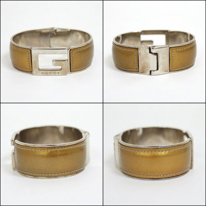 Gucci Patent Leather Bracelet Silver Gold