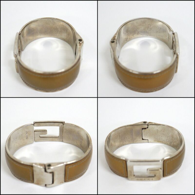 Gucci Patent Leather Bracelet Silver Gold