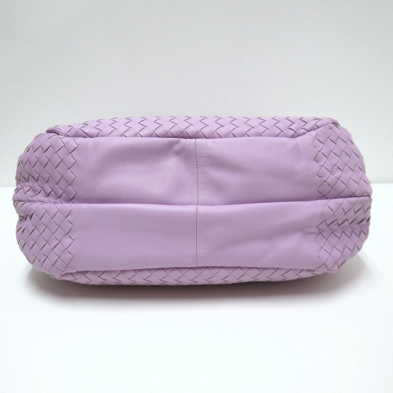 Bottega Veneta Campana Handbag Intrecciato Leather Purple :pastel