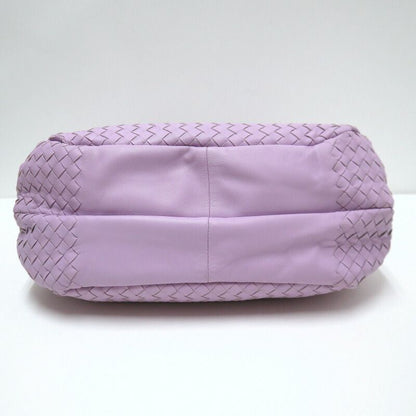 Bottega Veneta Campana Handbag Intrecciato Leather Purple :pastel