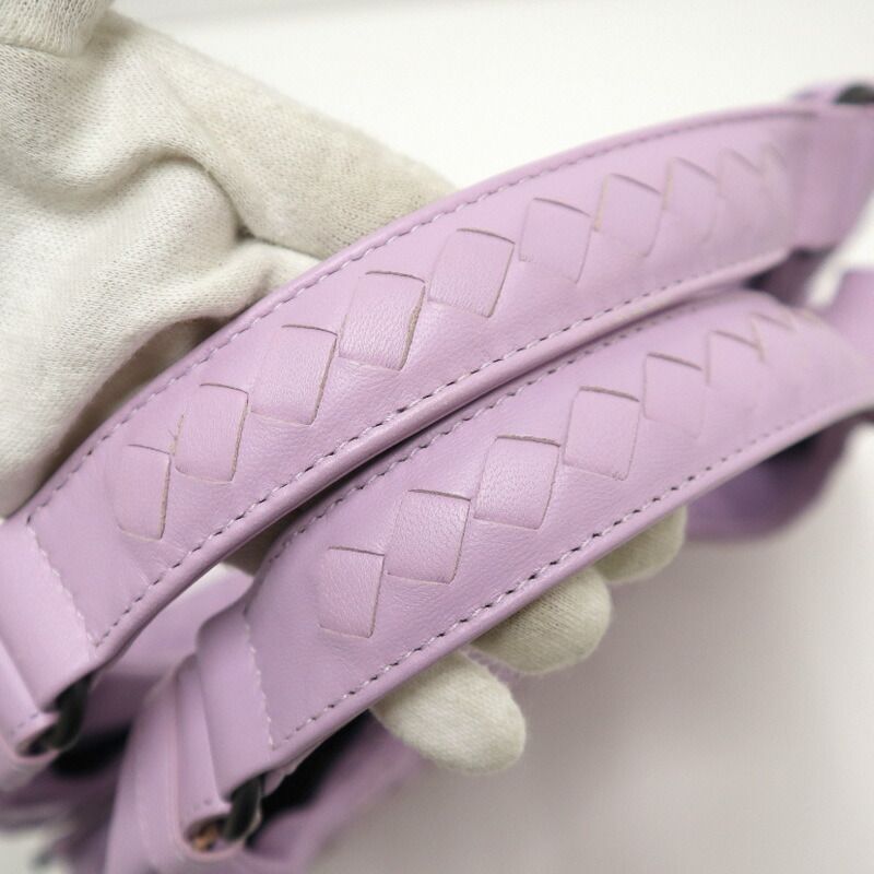 Bottega Veneta Campana Handbag Intrecciato Leather Purple :pastel