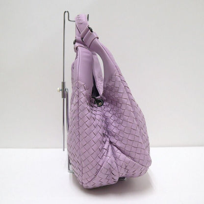 Bottega Veneta Campana Handbag Intrecciato Leather Purple :pastel