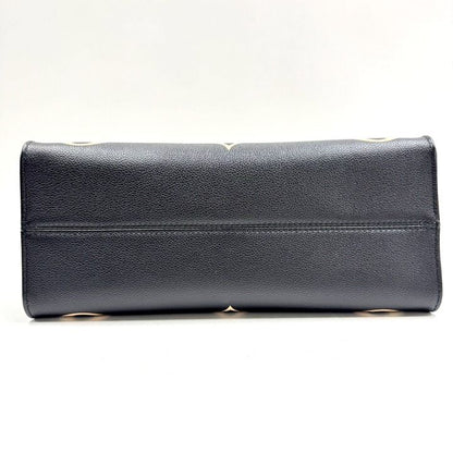 Louis Vuitton on the Go MM 2-Way Handbag Monogram Black Beige