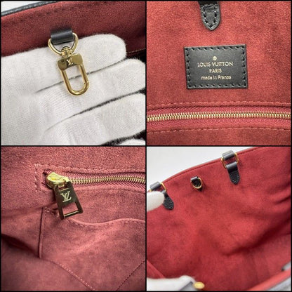 Louis Vuitton on the Go MM 2-Way Handbag Monogram Black Beige