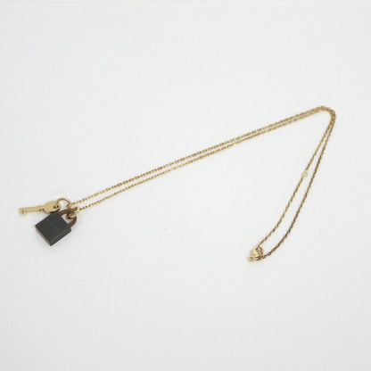 Hermes Amulet Padlock PM Necklace Buffalo Horn Gold Chain