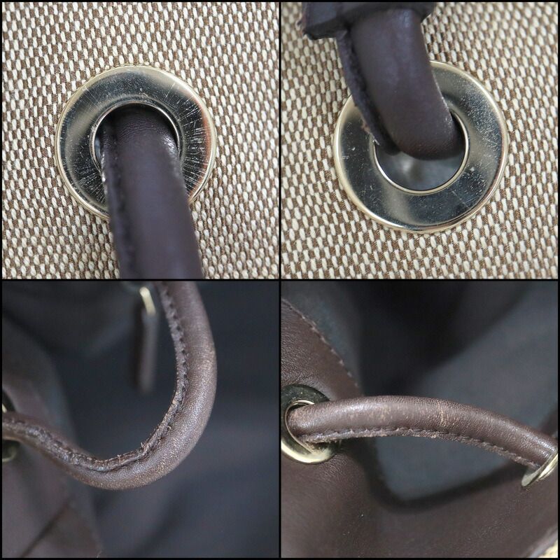 Gucci Shoulder Bag Canvas Beige Brown
