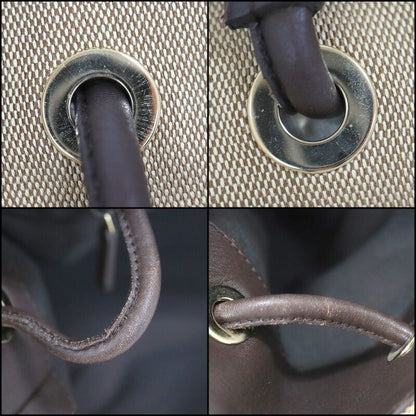 Gucci Shoulder Bag Canvas Beige Brown