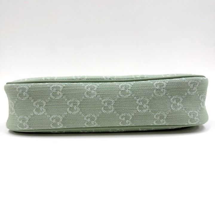 Gucci Ophidia Small Shoulder Bag Double GG Supreme Pearl Green Pale