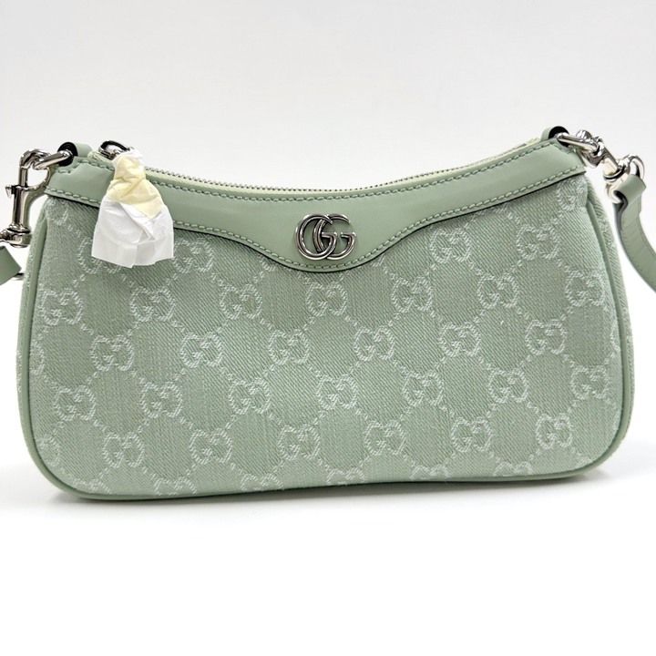 Gucci Ophidia Small Shoulder Bag Double GG Supreme Pearl Green Pale