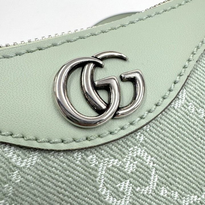 Gucci Ophidia Small Shoulder Bag Double GG Supreme Pearl Green Pale