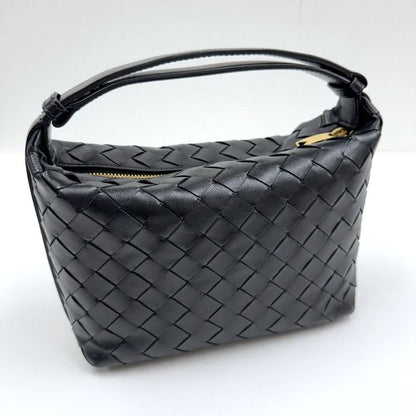 Bottega Veneta Mini Wallace Shoulder Bag Intrecciato Leather Black