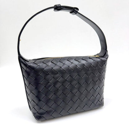 Bottega Veneta Mini Wallace Shoulder Bag Intrecciato Leather Black