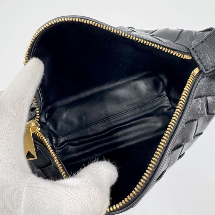 Bottega Veneta Mini Wallace Shoulder Bag Intrecciato Leather Black