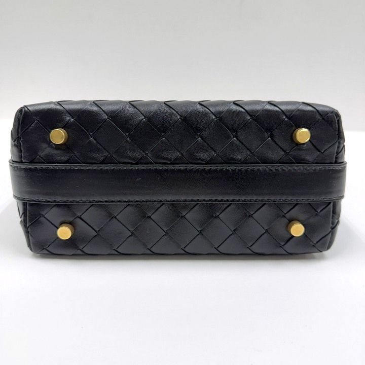 Bottega Veneta Mini Wallace Shoulder Bag Intrecciato Leather Black