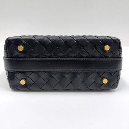 Bottega Veneta Mini Wallace Shoulder Bag Intrecciato Leather Black