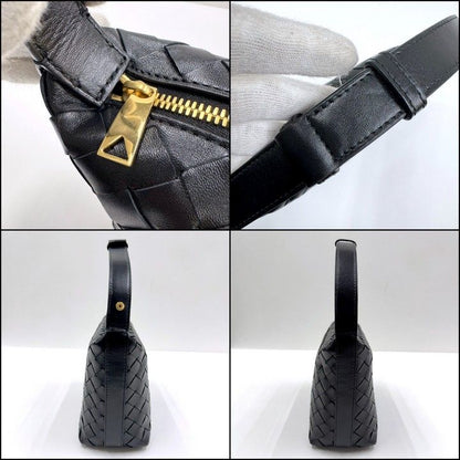 Bottega Veneta Mini Wallace Shoulder Bag Intrecciato Leather Black