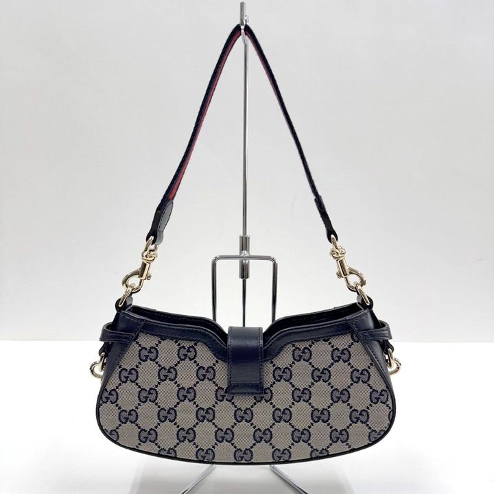 Gucci Moonside Mini Shoulder Bag GG Canvas Leather Sherry