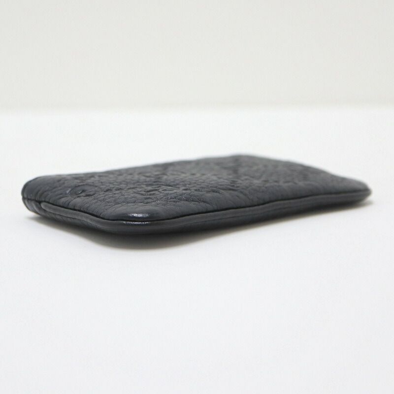 Gucci Coin Case GG Emblem Grain Leather Black