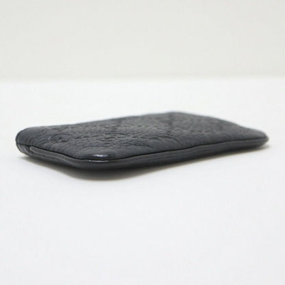 Gucci Coin Case GG Emblem Grain Leather Black