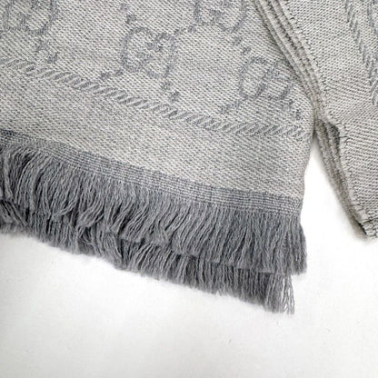 Gucci Shawl GG Pattern Gray Wool 08.338.986