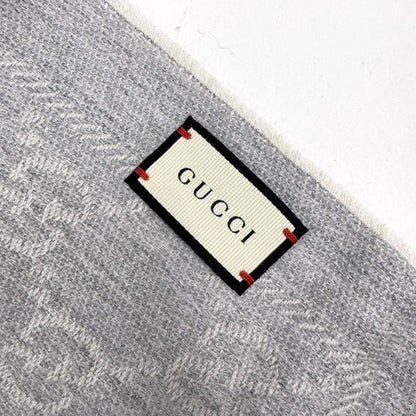 Gucci Shawl GG Pattern Gray Wool 08.338.986