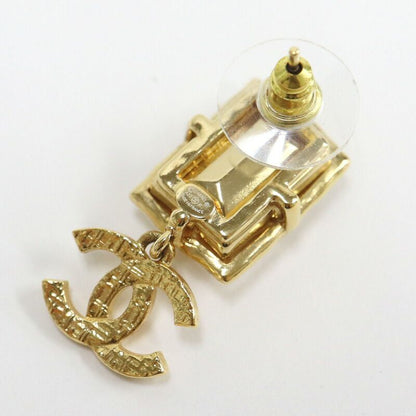 Chanel Earrings CC Logo Crystal Pink Tweed Gold