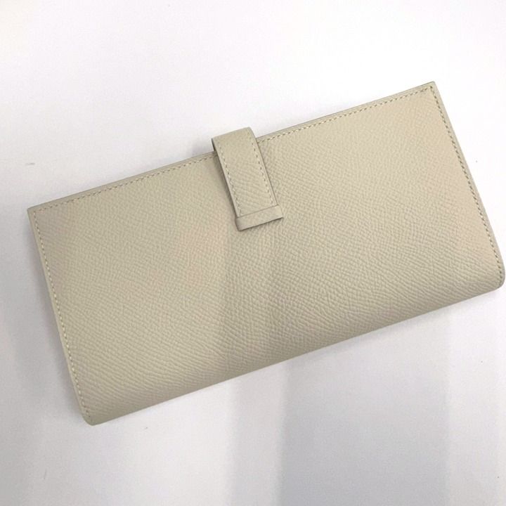Hermes Bearn Souffle Verso Bifold Wallet Cles Gold Epsom Silver Cles X