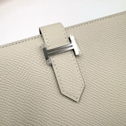Hermes Bearn Souffle Verso Bifold Wallet Cles Gold Epsom Silver Cles X