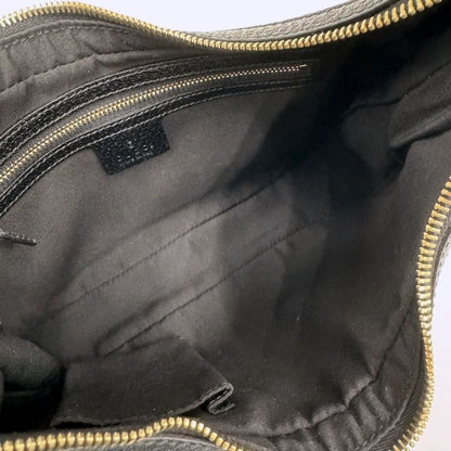 Gucci Shoulder Bag GG Canvas Black Gold