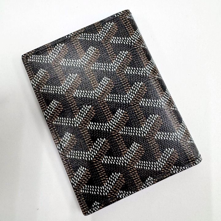 Goyard Saint Marc Card Case Leather Black Brown White