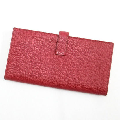Hermes Bearn Souffle Verso Wallet Epsom Ruby Orange Gold :ruby